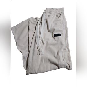 Womens Stylish cream Corduroy pants perfect for any occasion. Comfy Soft Large